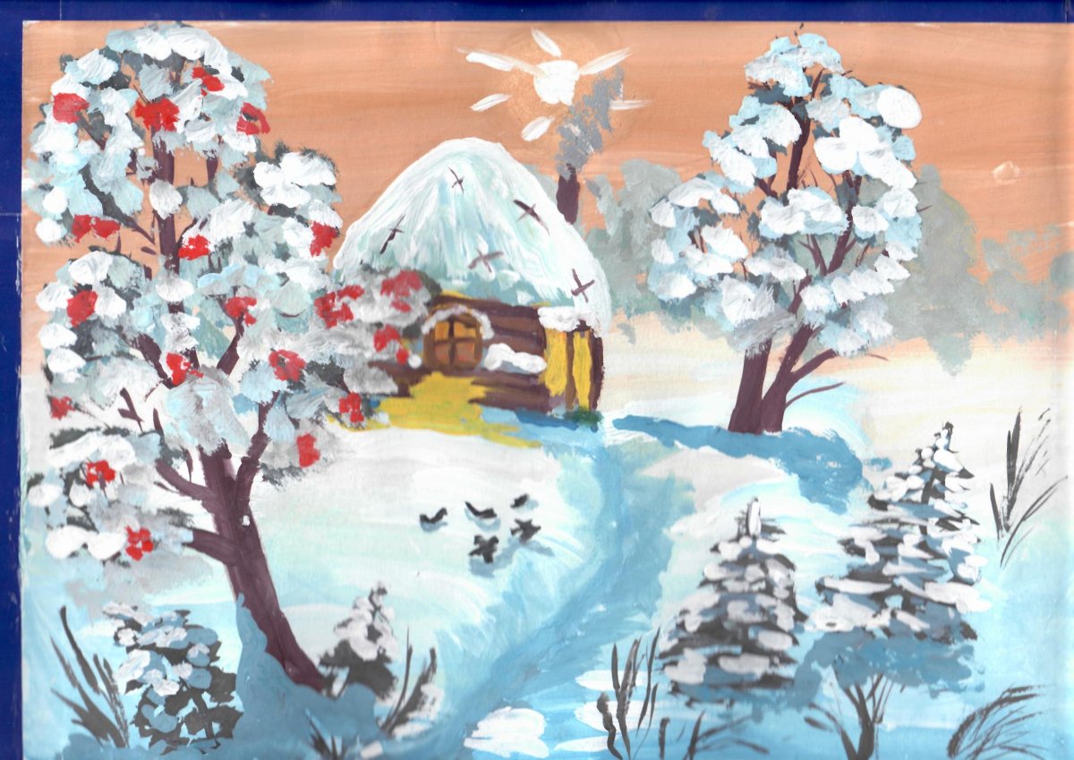Зимний пейзаж для детей в детском саду