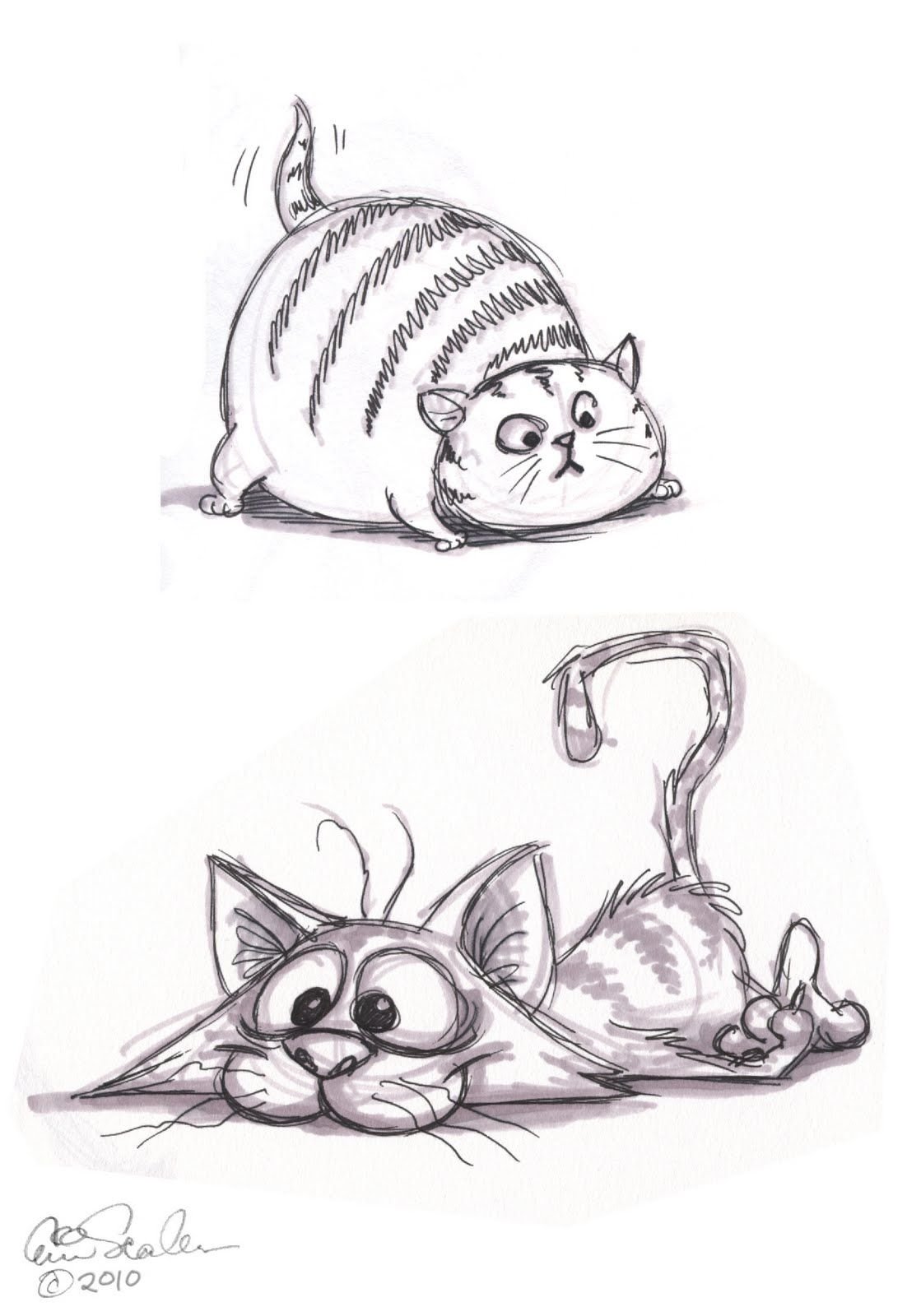 Рисунки котов карандашом прикольные для срисовки