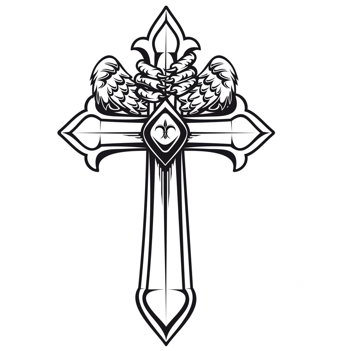 Христианский крест тату эскиз