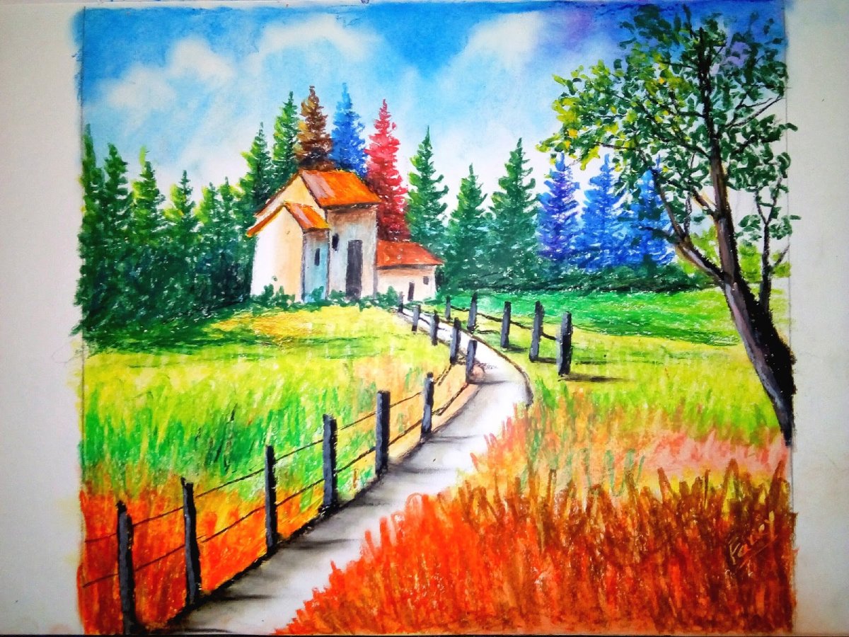 Fall Path Painting - Step by Step раскрасках