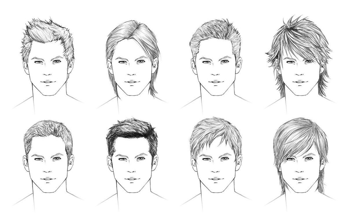 Мужские причёски для рисования