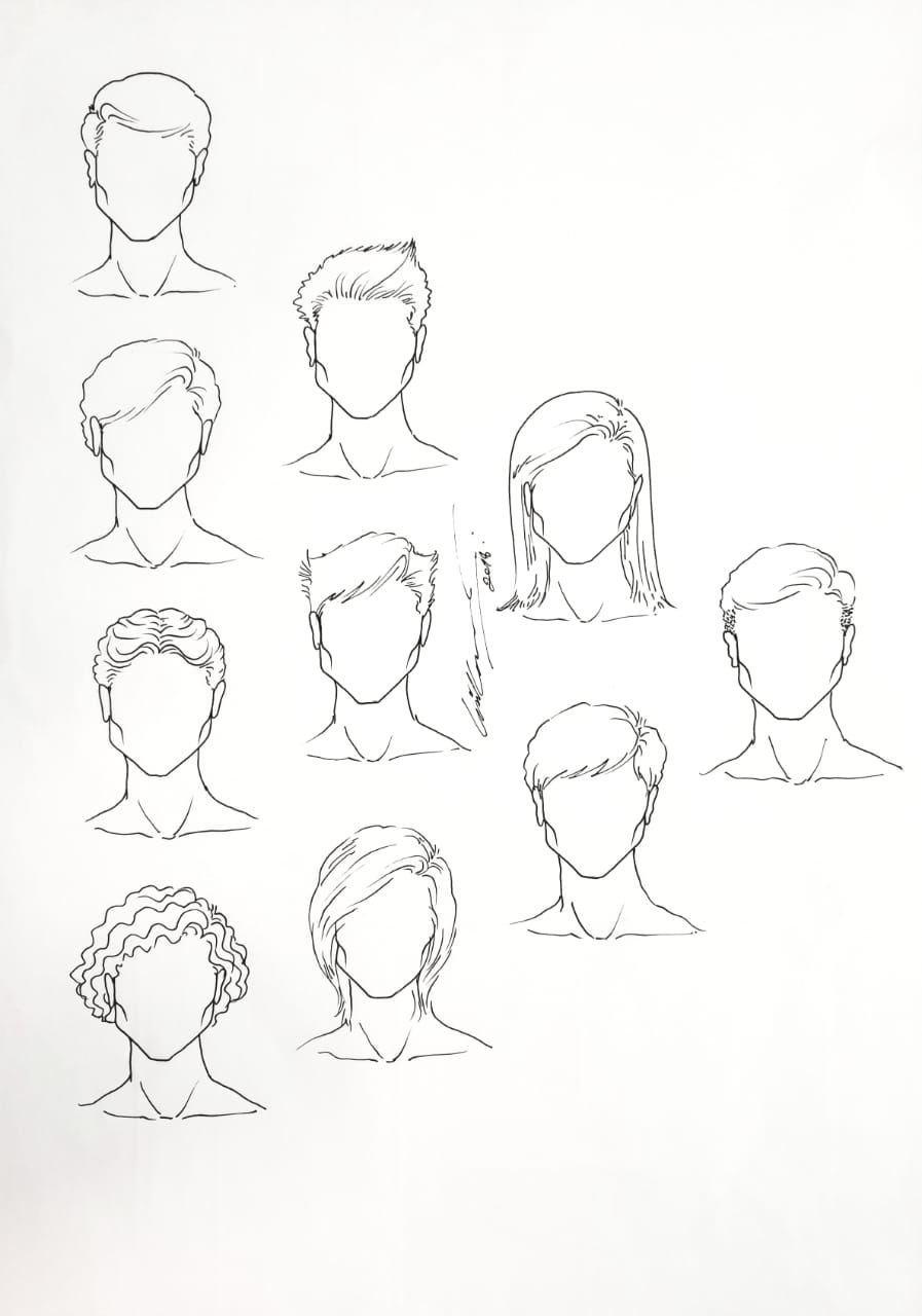 Мужские волосы для рисования