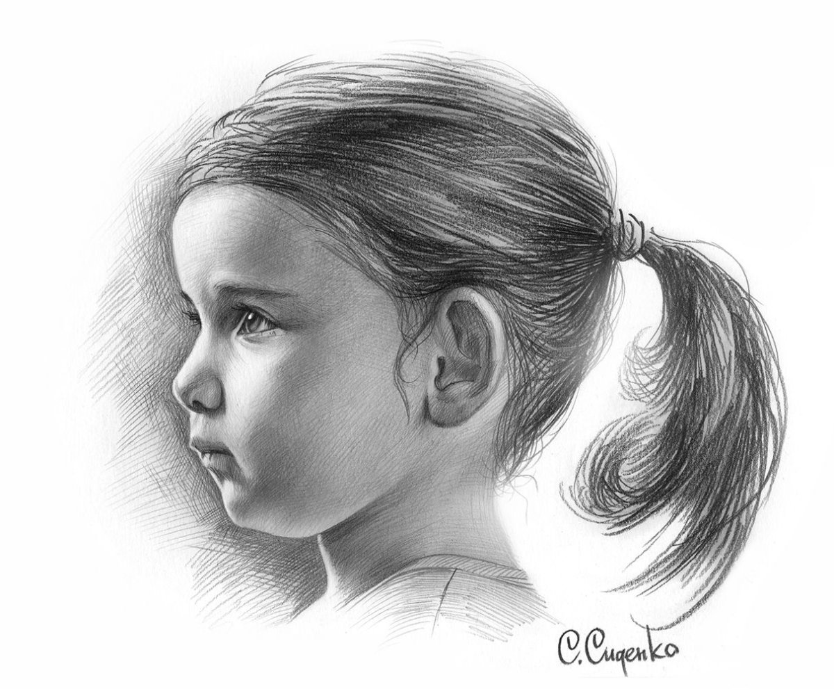 Лицо ребенка в профиль рисунок