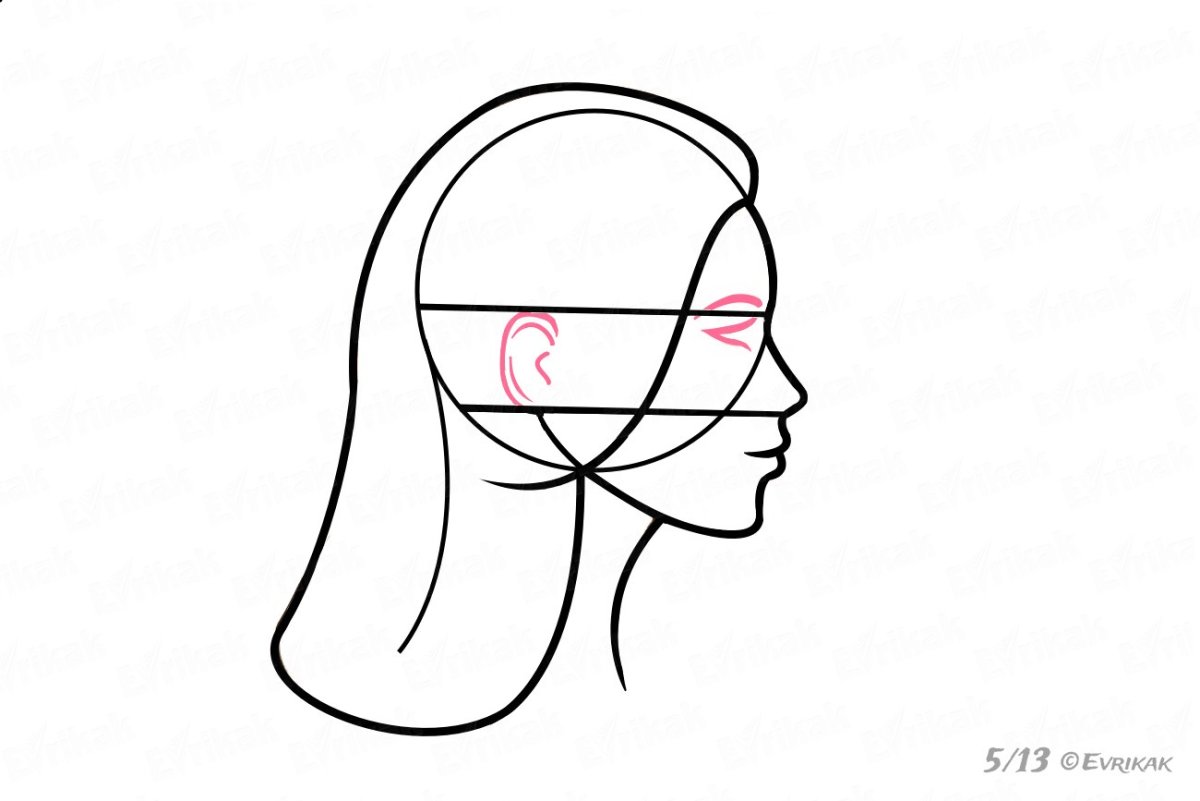 Овал лица для рисования. Маска с боку нарисованная. Рисунок головы женщины сзади. Патчи в профиль нарисованный. Кшыгтщл головы по Лумису.
