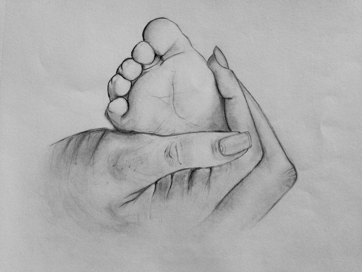 One foot Kids drawing