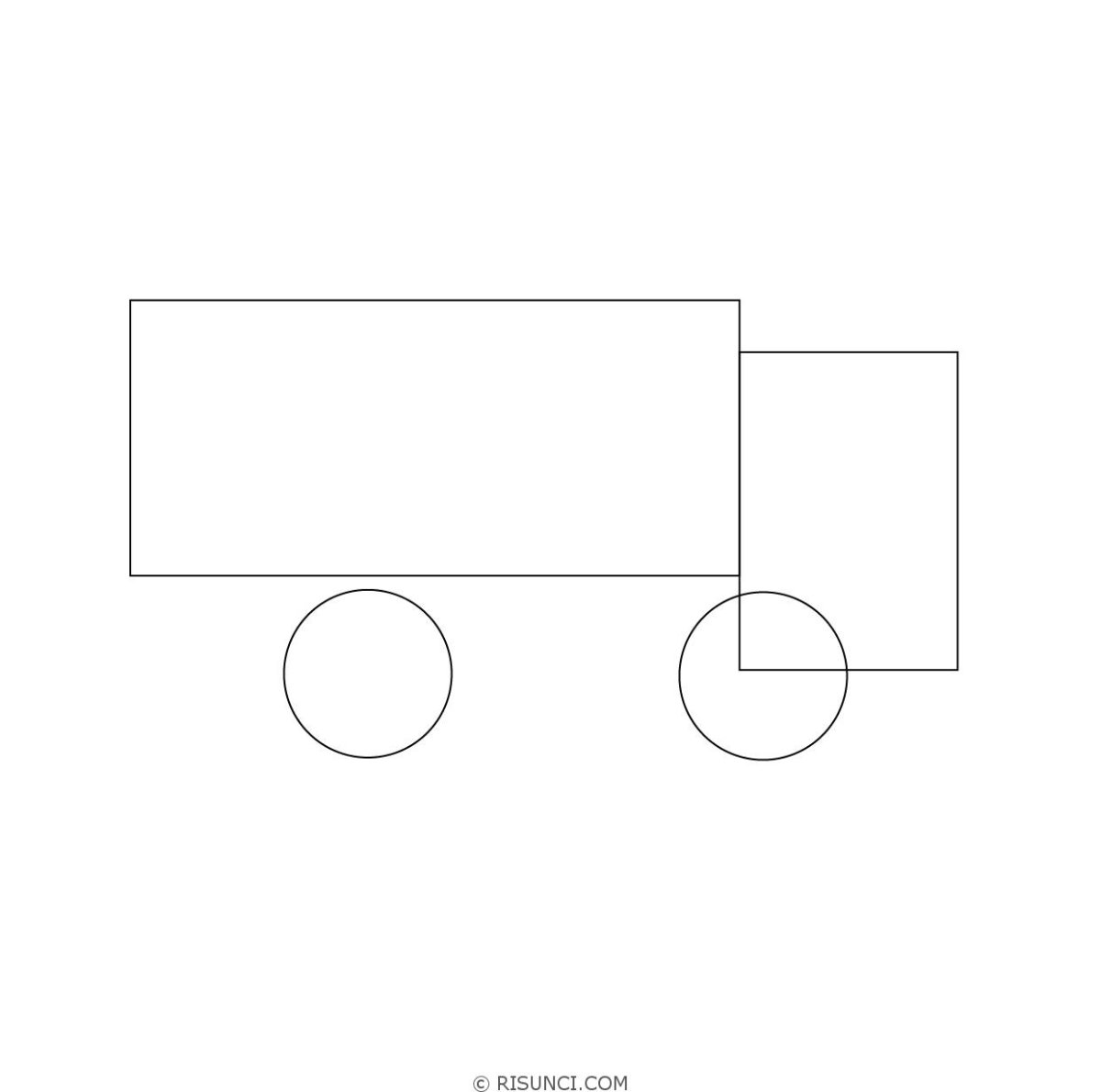 Поэтапное рисование грузового автомобиля в средней группе