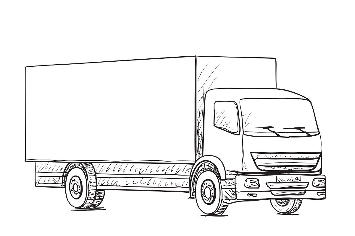 Эскиз грузового автомобиля