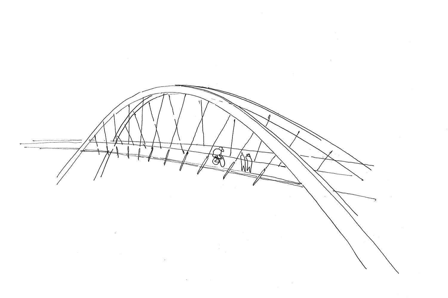 Бугринский мост Новосибирск рисунок карандашом