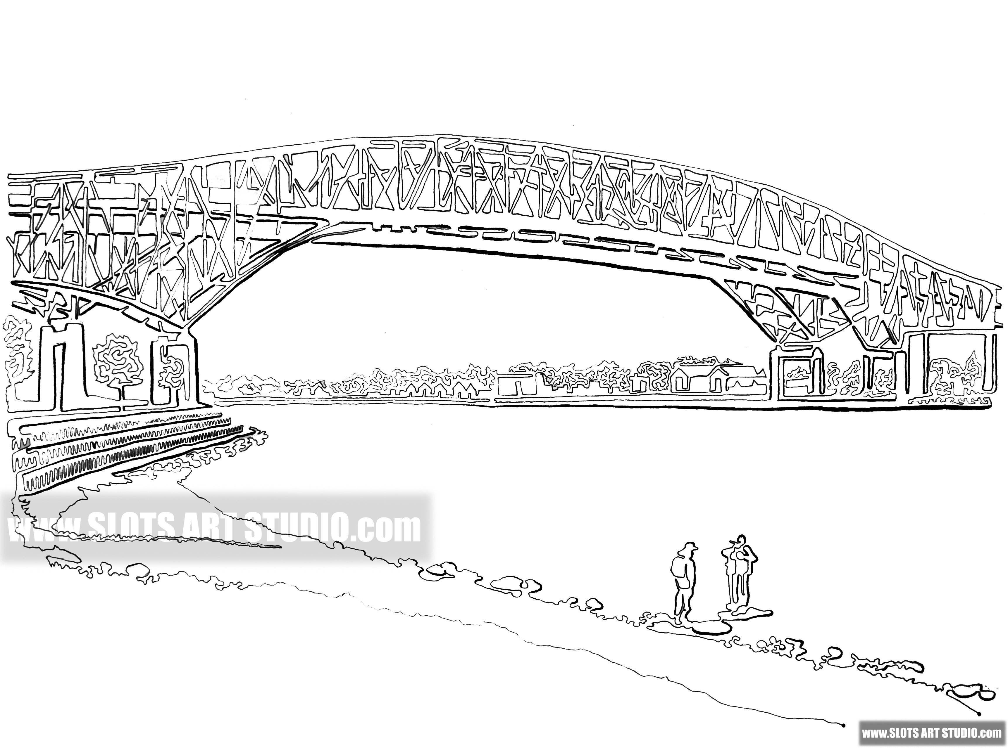 Саратовский мост раскраска