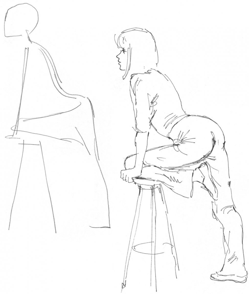 Фигура человека для рисования сидя