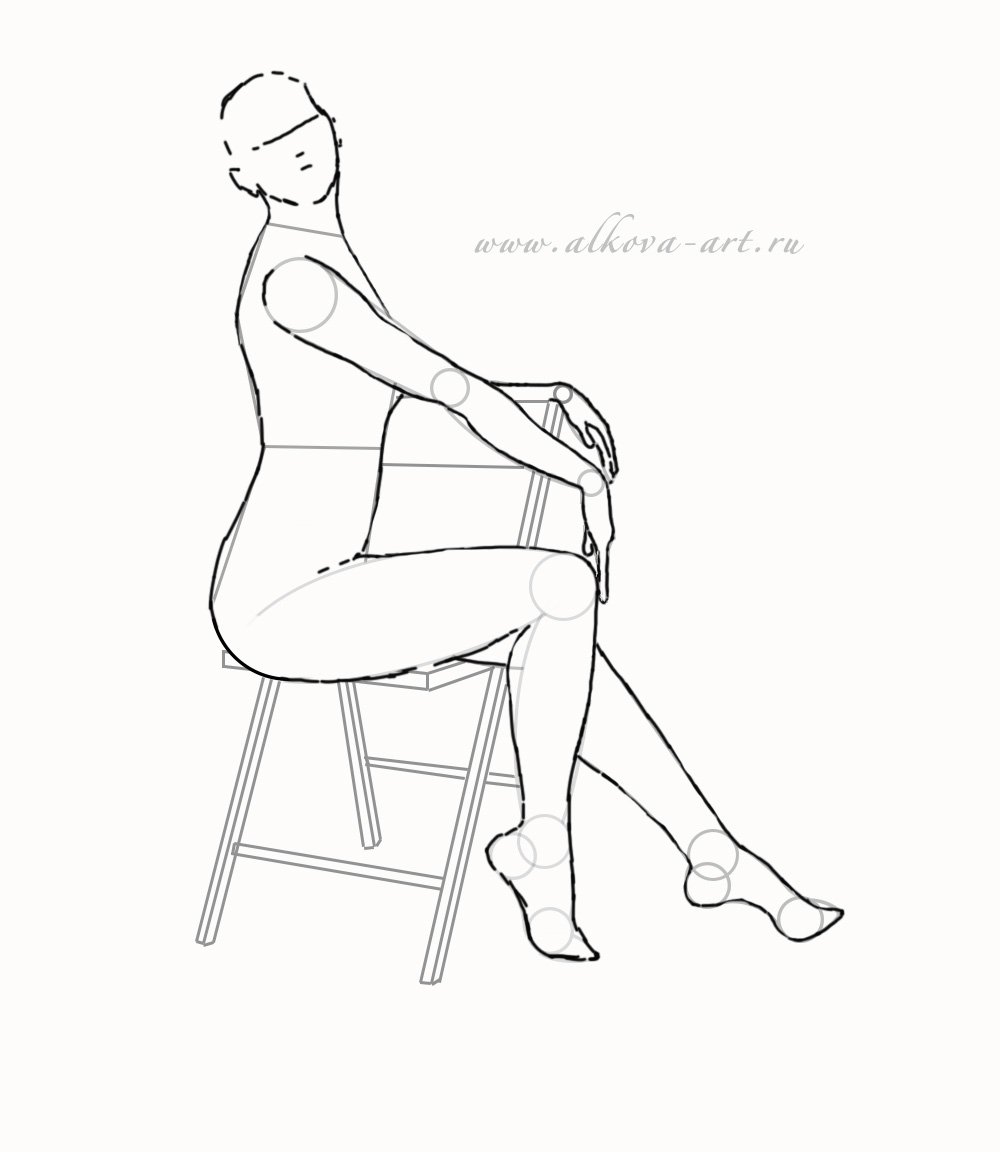Фигура человека для рисования сидя