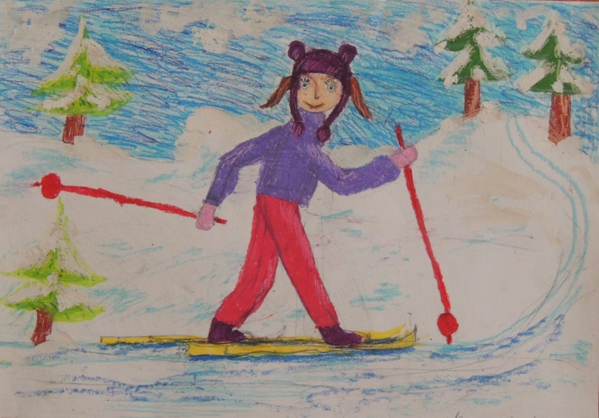 Рисунок на конкурс лыжный спорт
