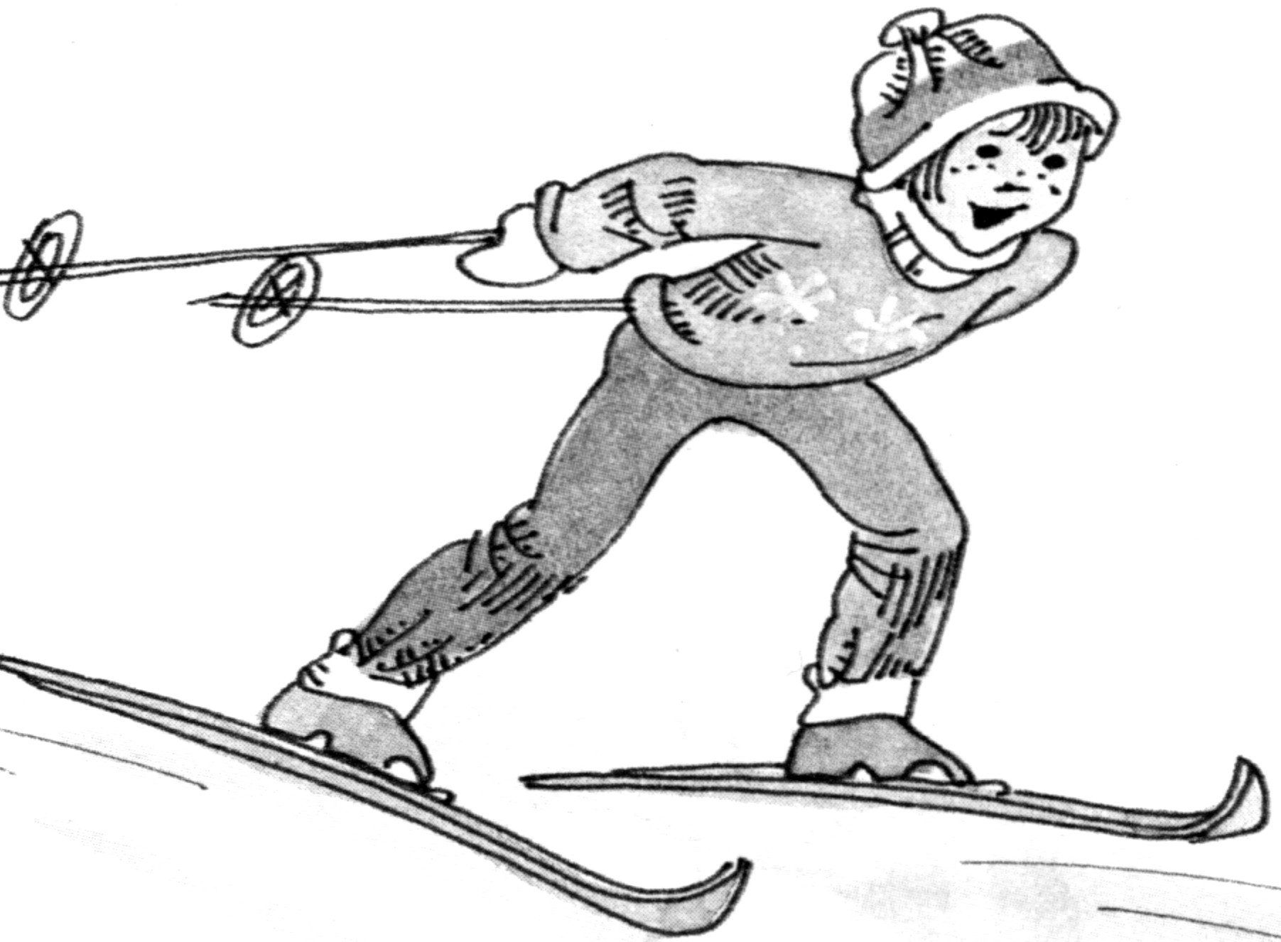 Лыжник рисунок для детей