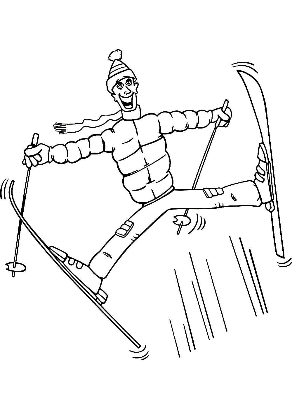 Нарисовать лыжника