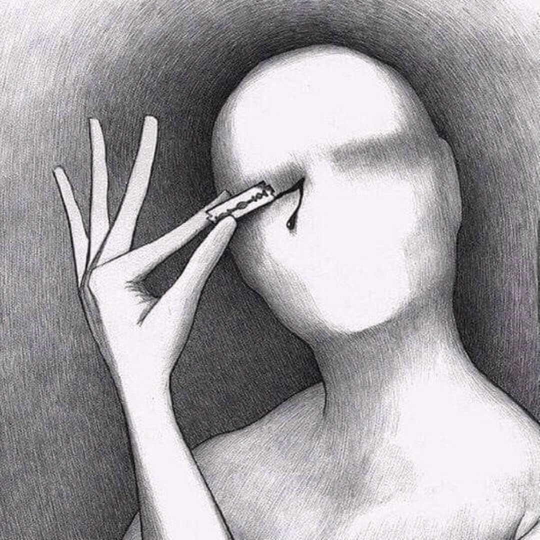 депрессивные картинки для срисовки карандашом