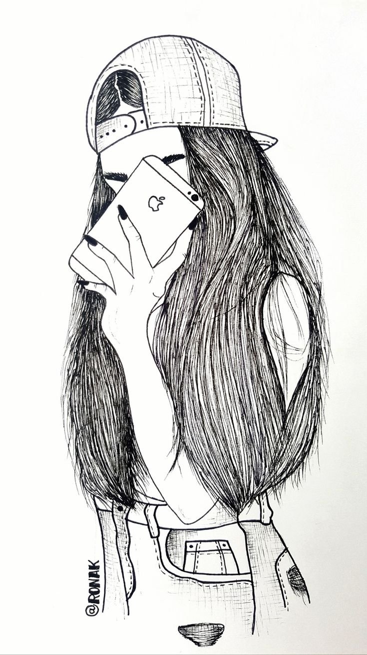 фото девушки рисунок для срисовки