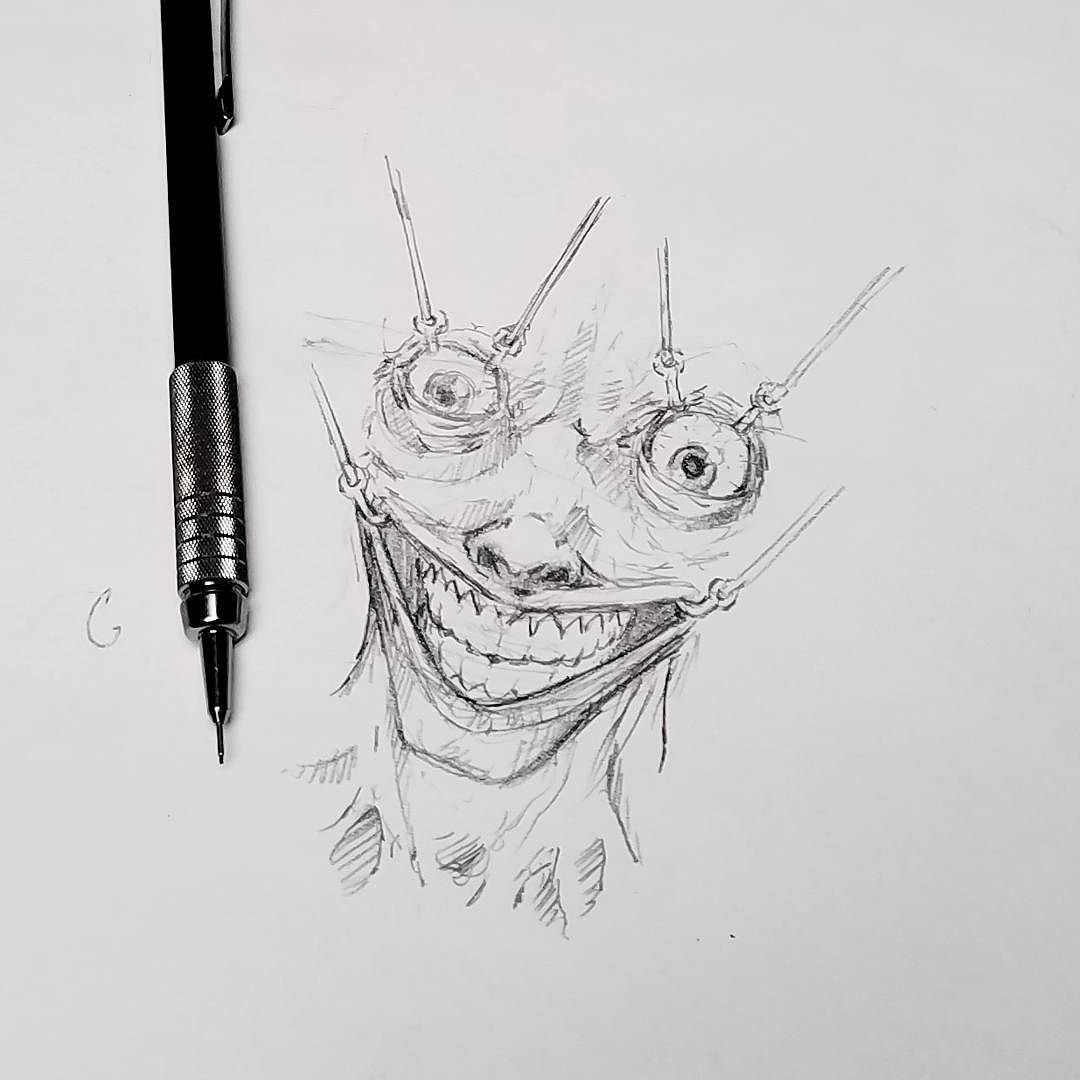 Страшные рисунки ручкой