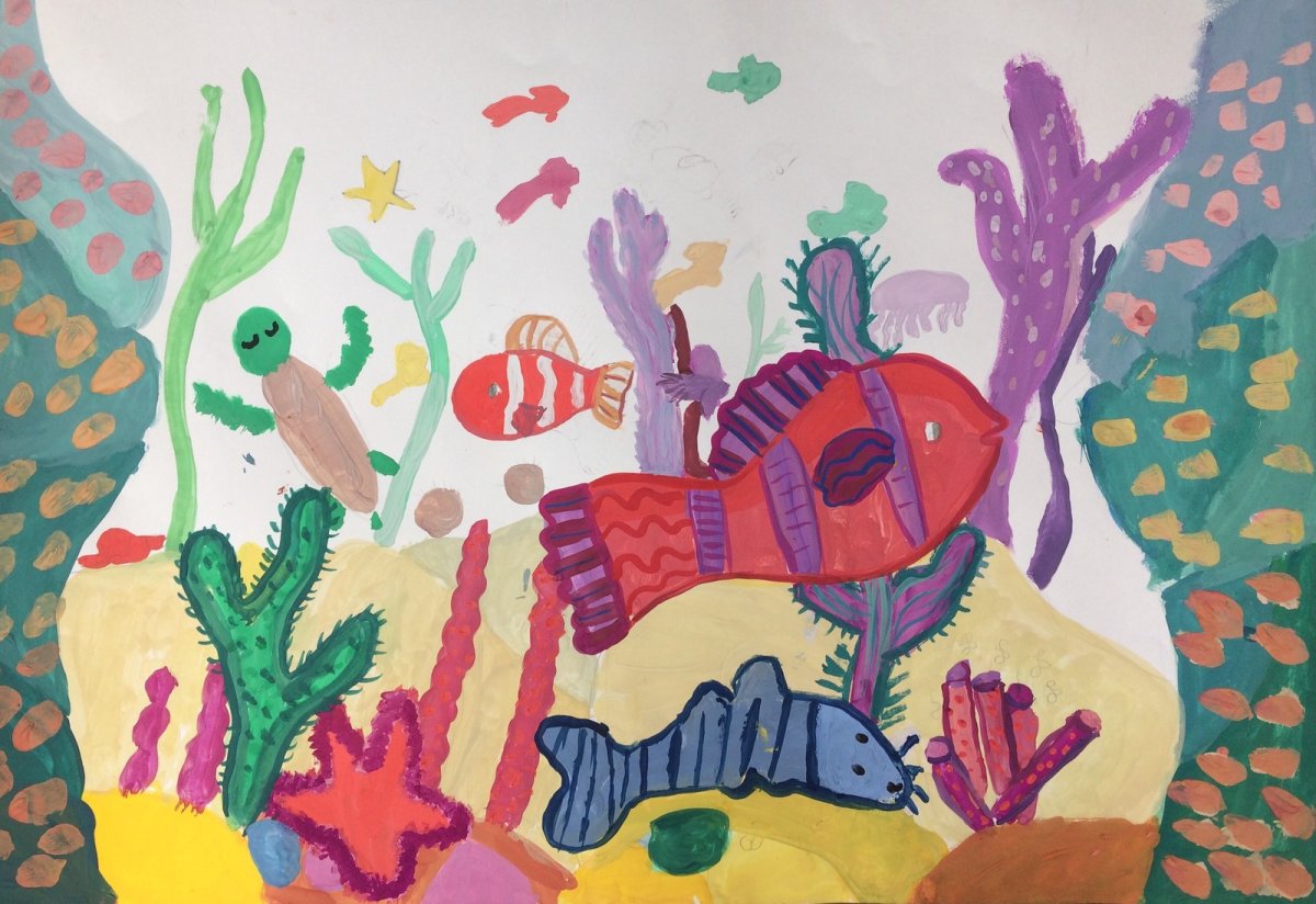 Работы детей на тему подводный мир 6 лет