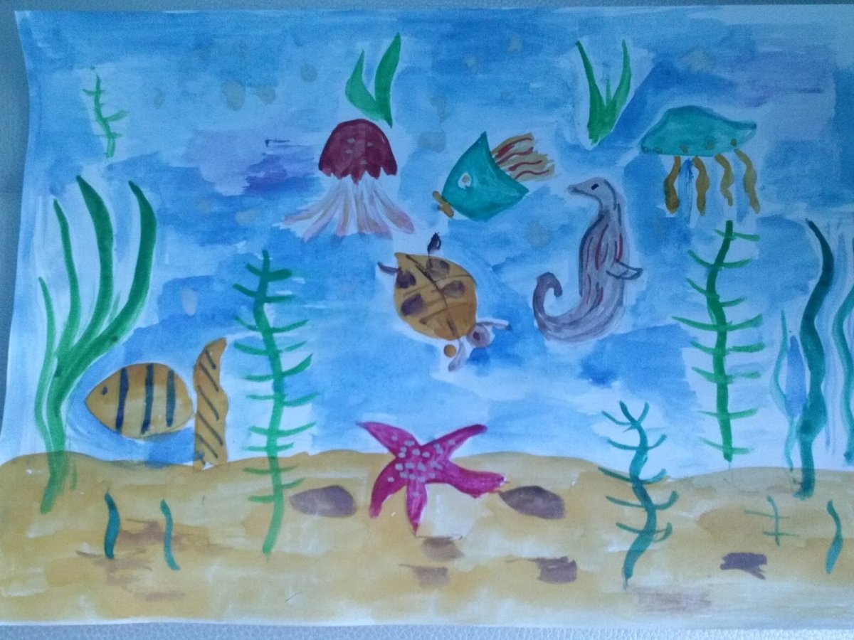 Детские рисунки подводный мир