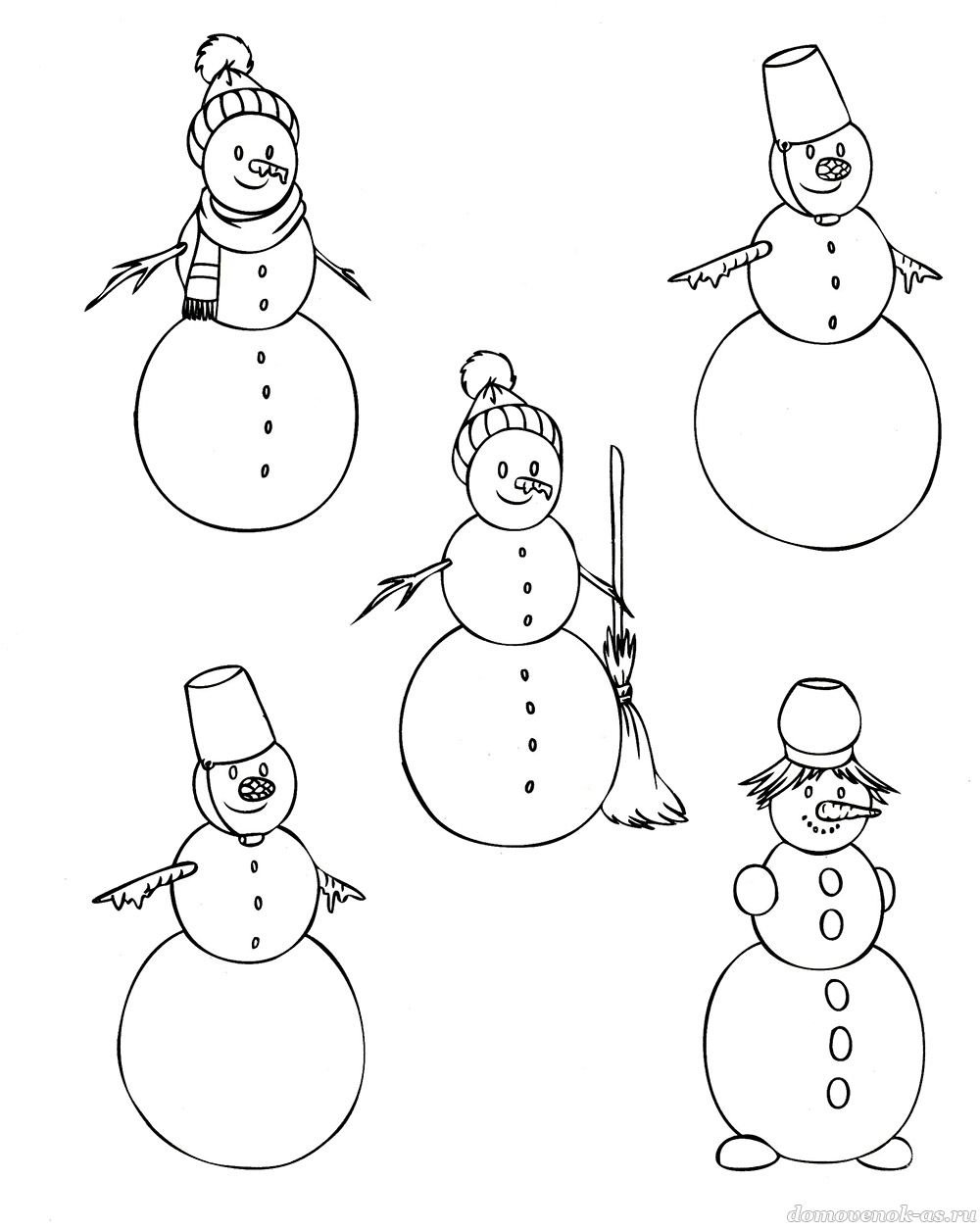 Задания для детей снеговички