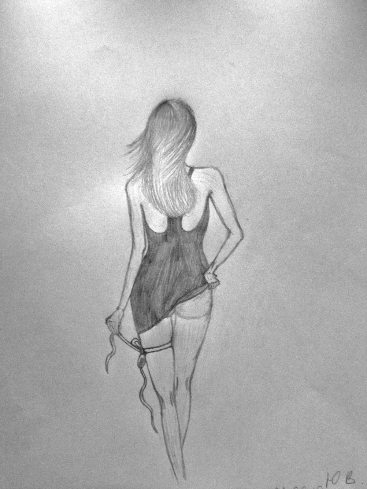 Фигура девушки рисунок карандашом