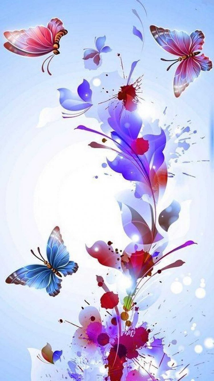 Бабочка на цветке абстракция