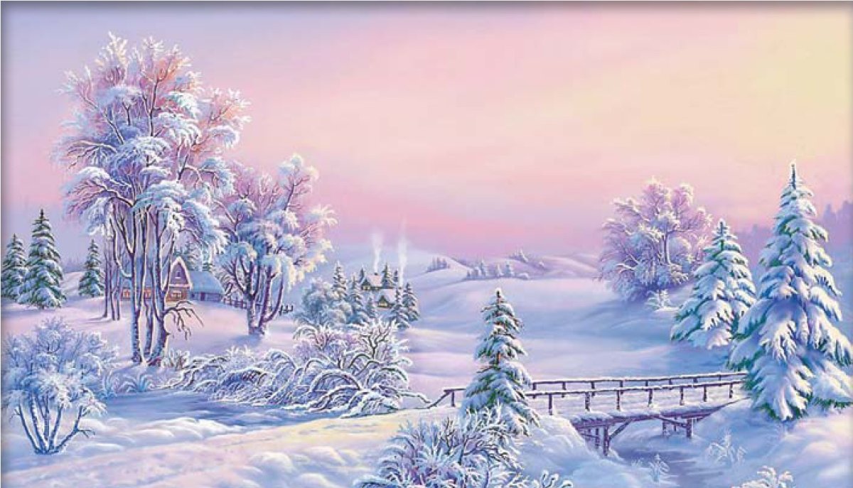 Зимний пейзаж картинки для детей20