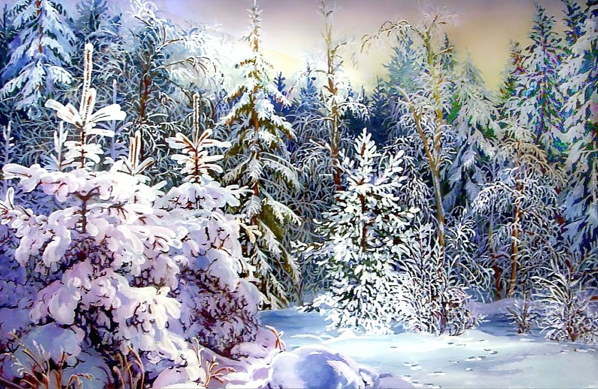 зимний пейзаж картинки для детей