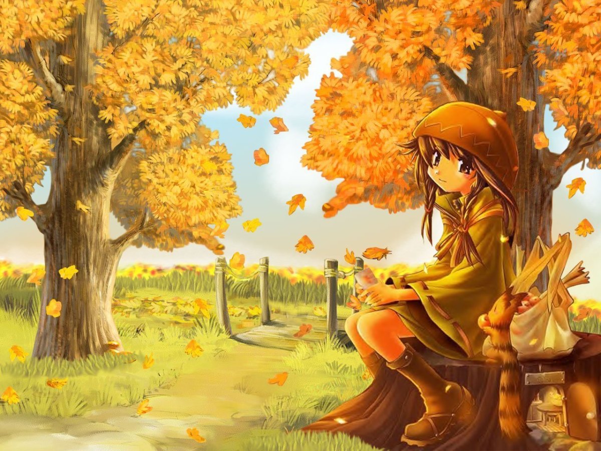 Осень в стиле аниме