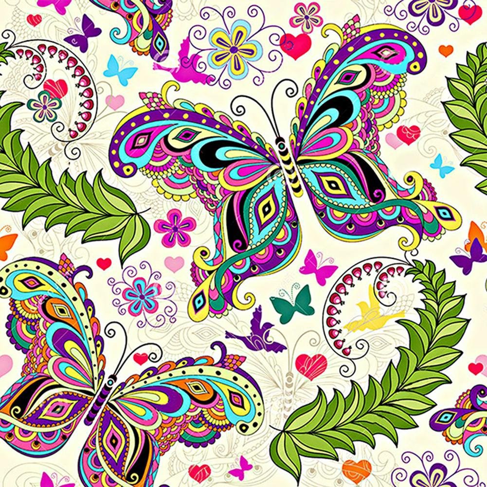 Яркие бабочки с орнаментом