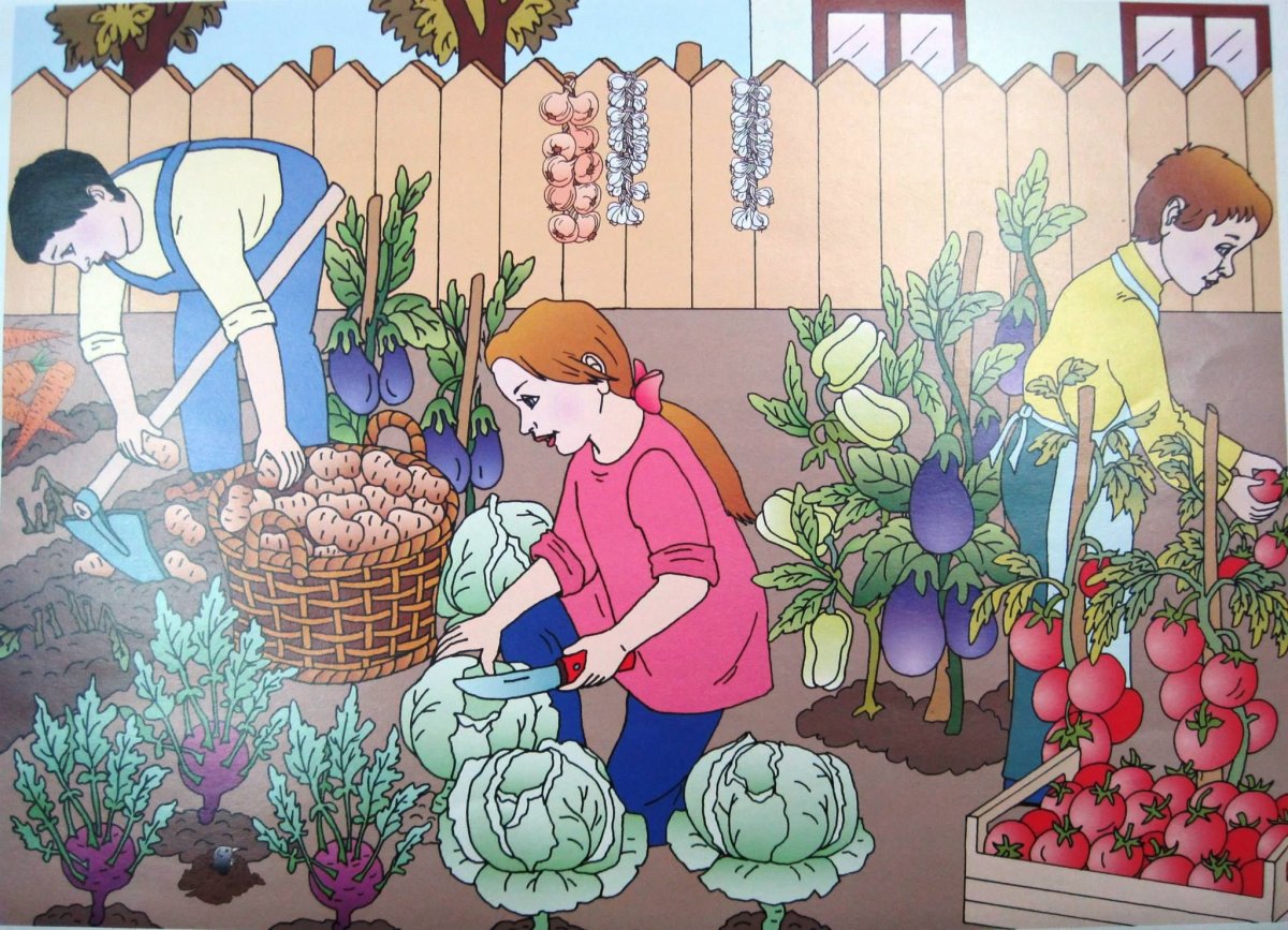 Картина уборка овощей Нищева