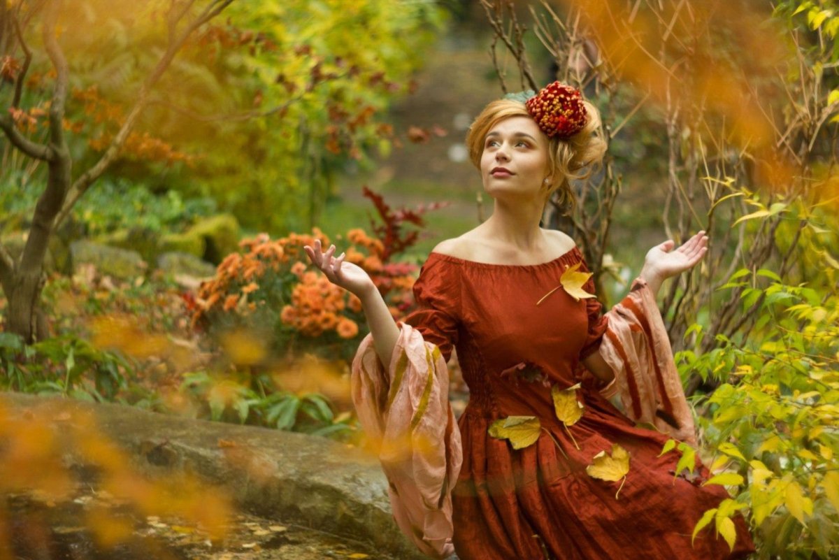 картинки на тему женщина осень