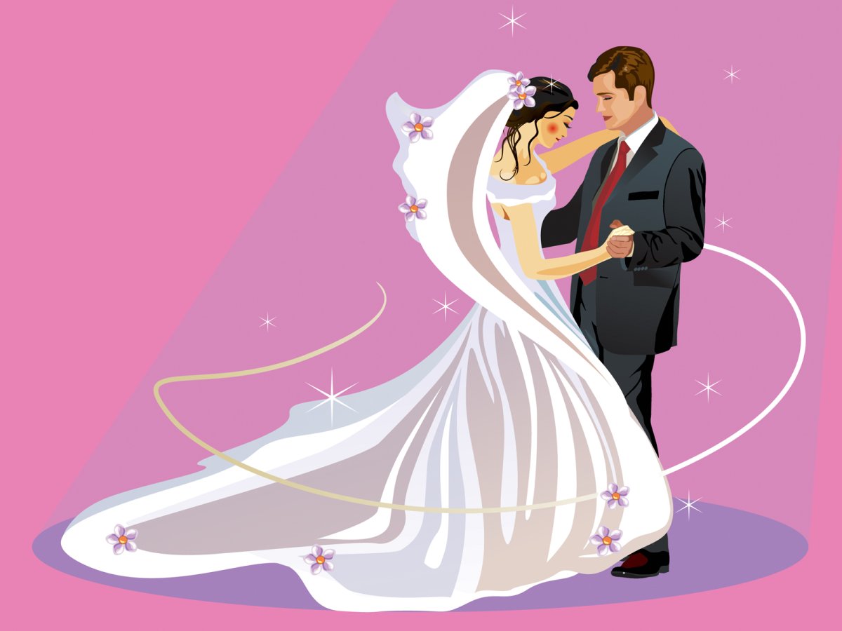 Свадебный фон жених и невеста