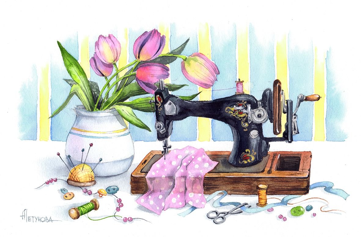 Швейная машинка картина