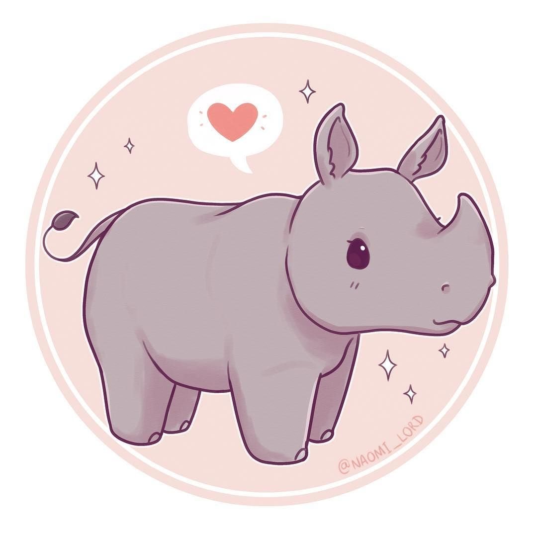 Носорог милый мультяшный