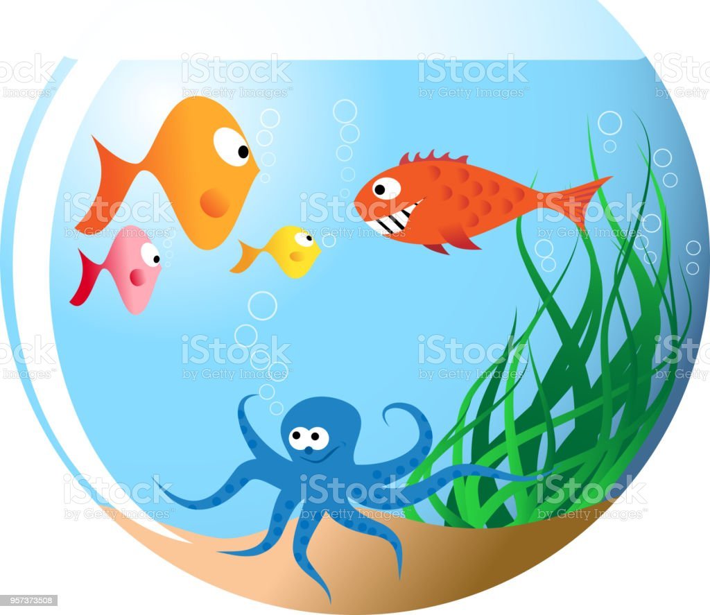 Мультяшная рыбка в аквариуме