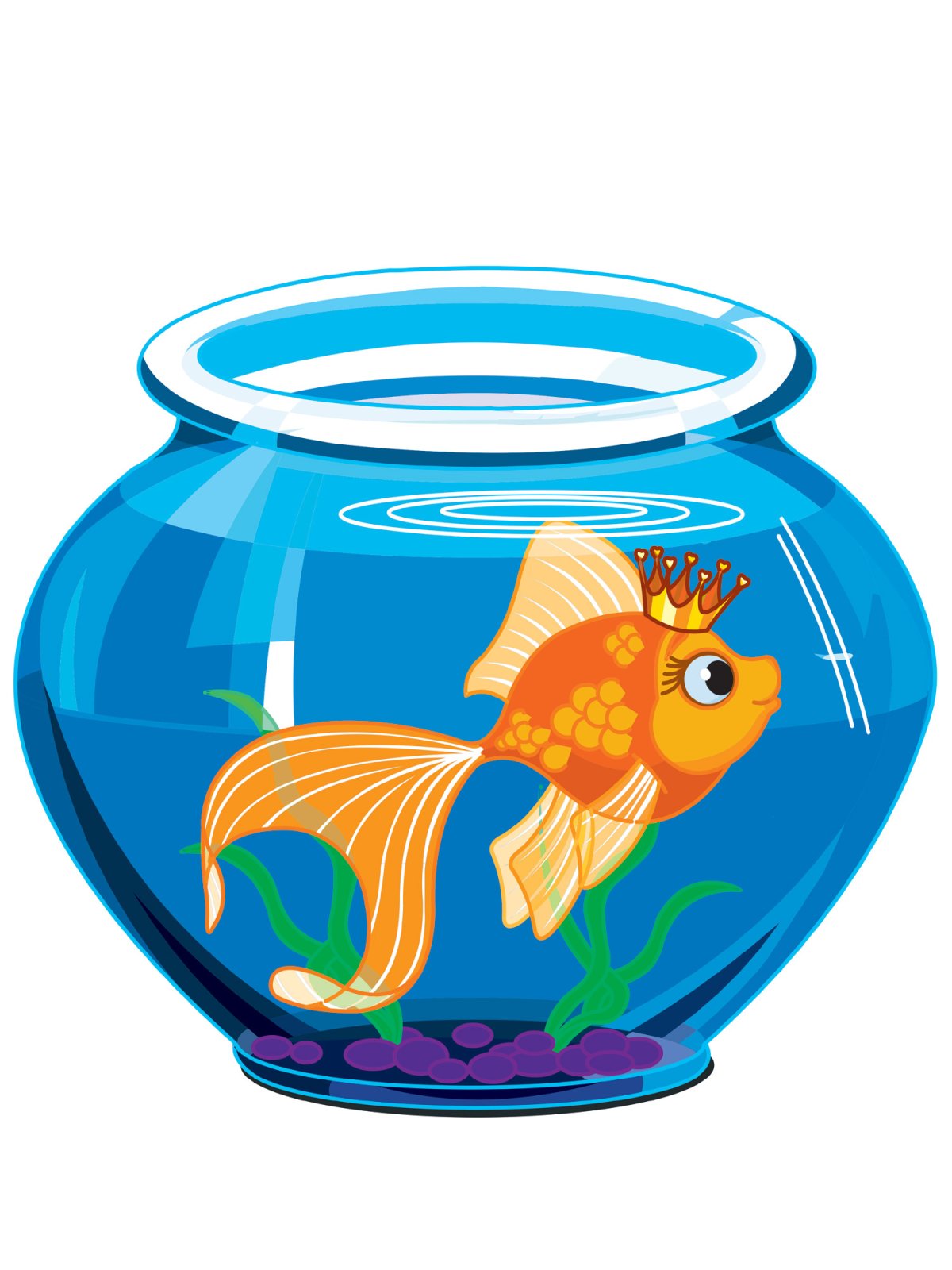 Золотая рыбка в аквариуме для детей