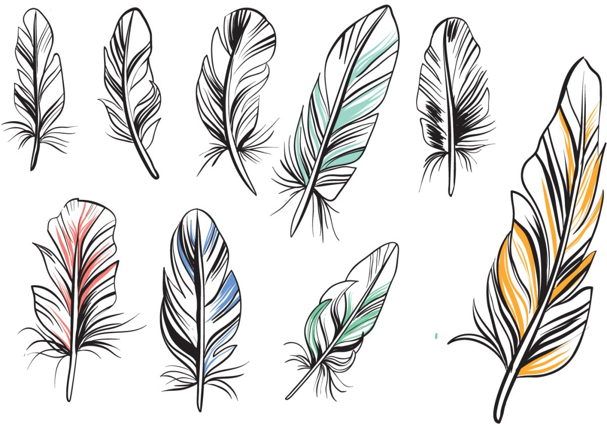 Стилизованные перья