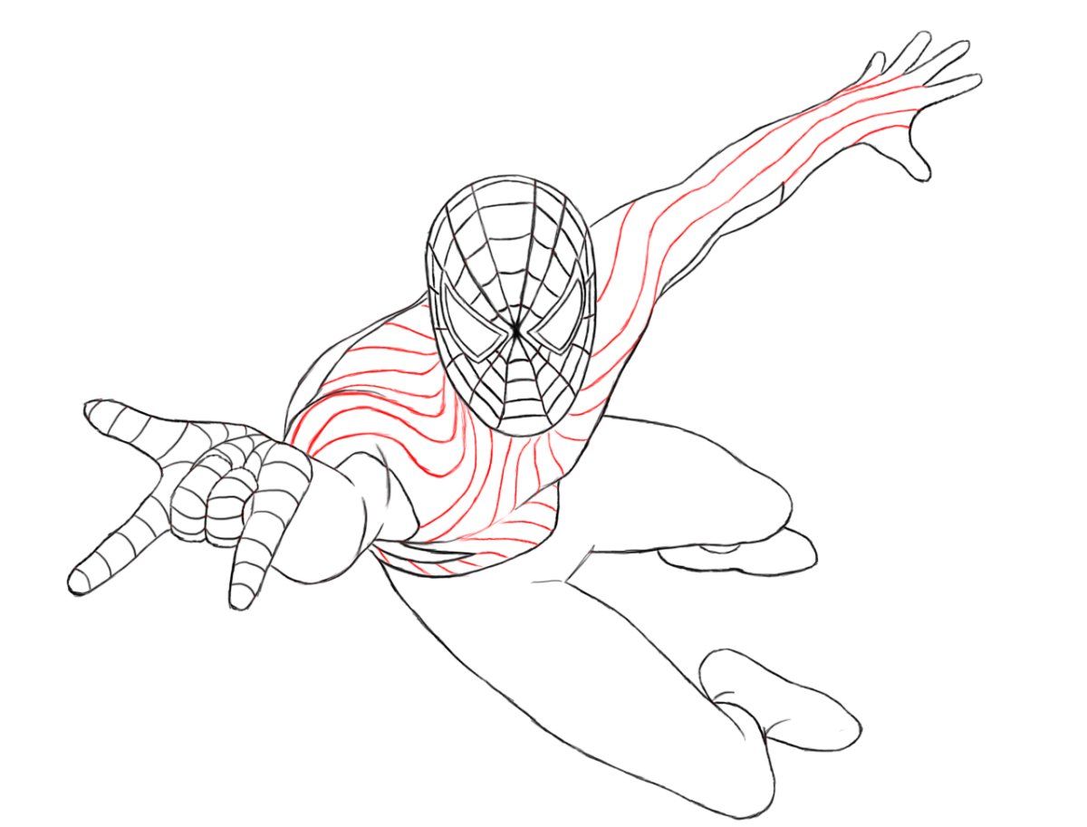 Человек паук нарисованны