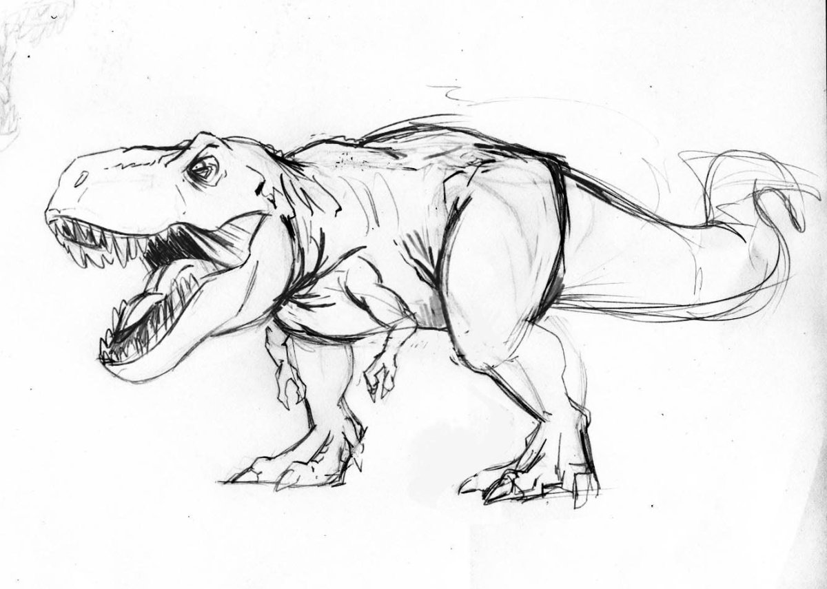Нарисовать тираннозавра Рекса