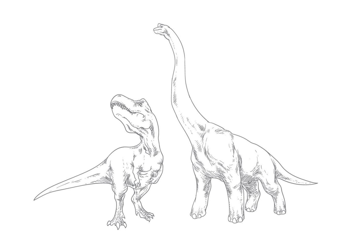 Картинки динозавров для срисовки карандашом