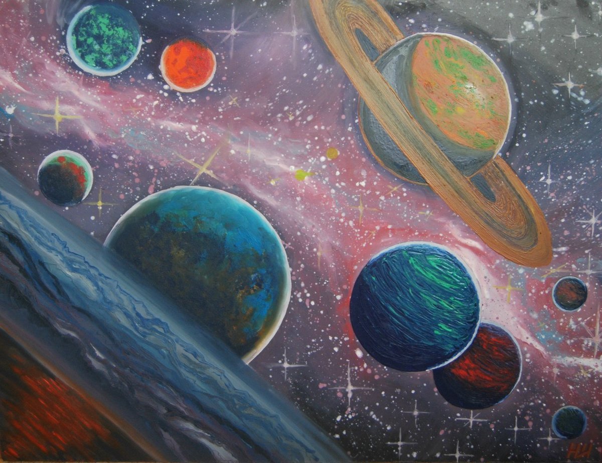картинки космоса для срисовки красками