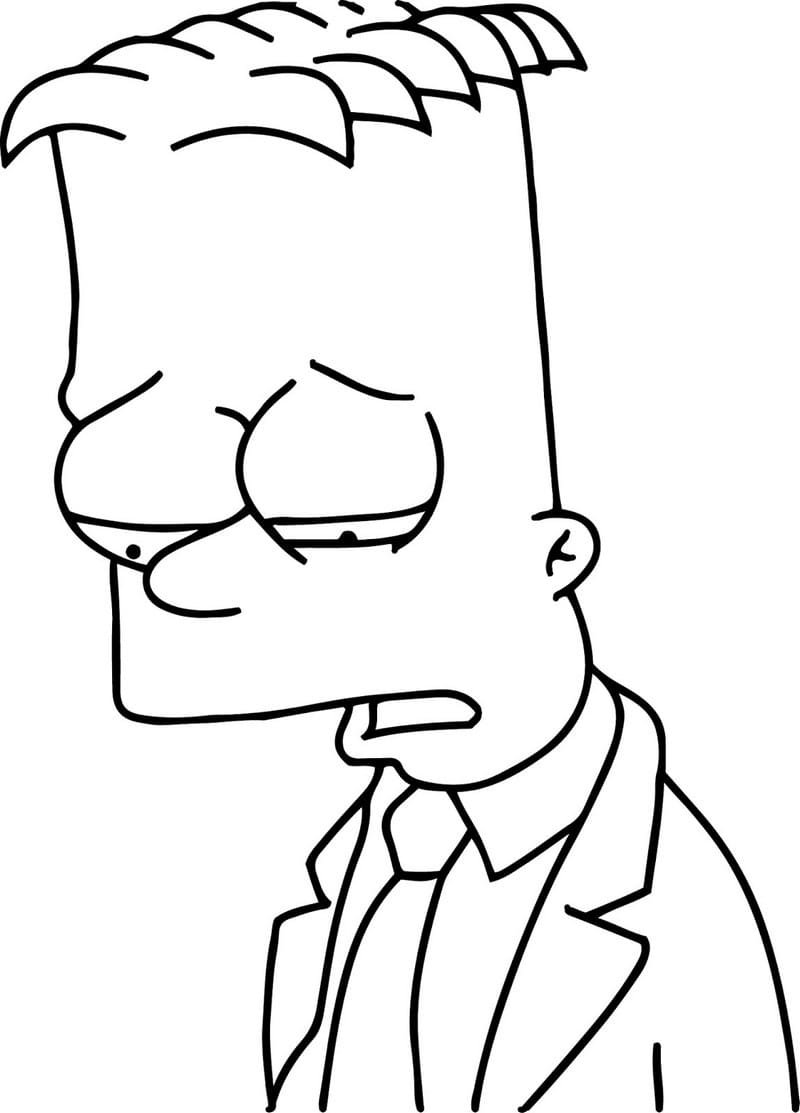 Барт симпсон карандашом