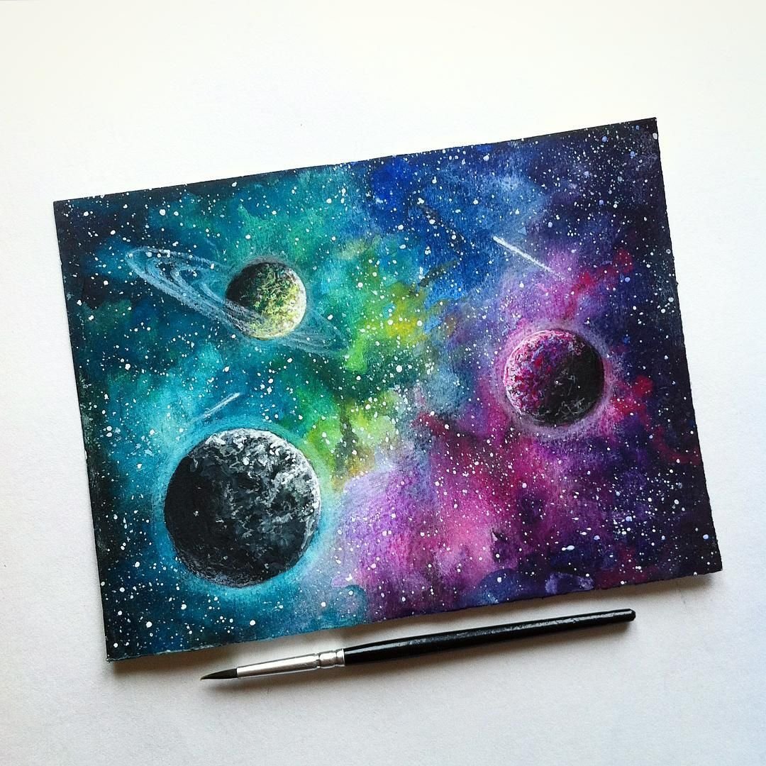 картинки космоса для срисовки красками