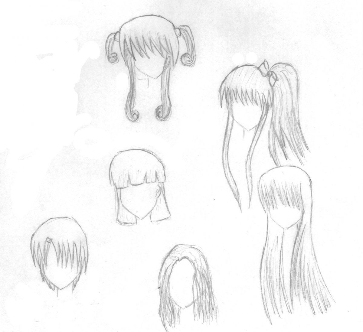 Поэтапное рисование аниме волос