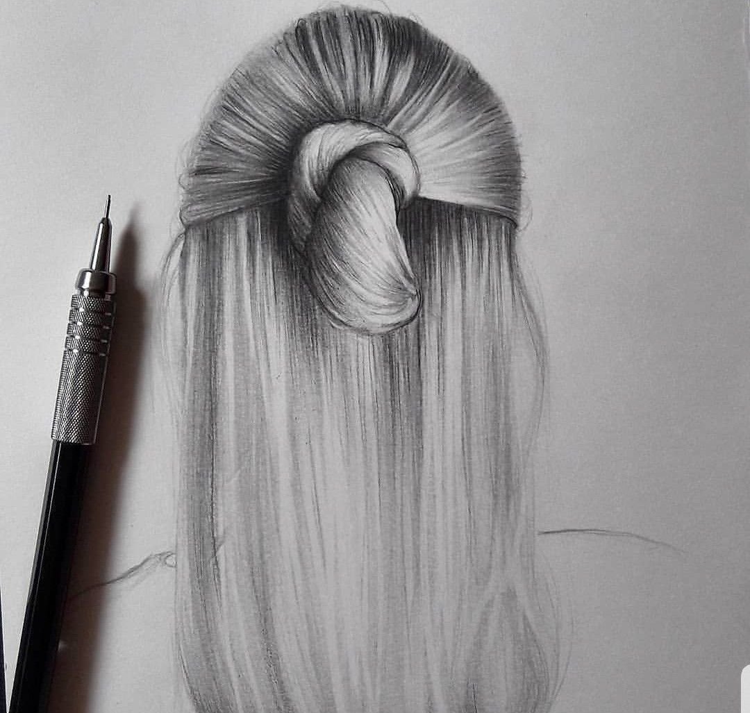 Волосы карандашом