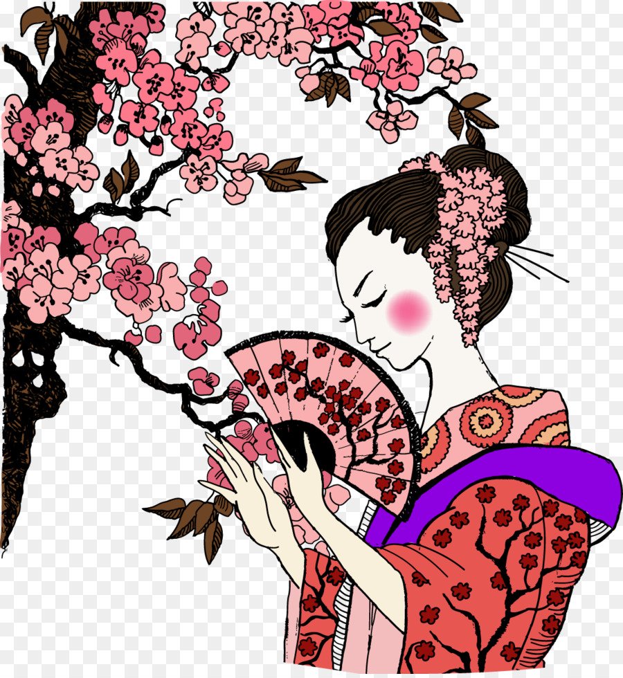 Японская роспись гейша