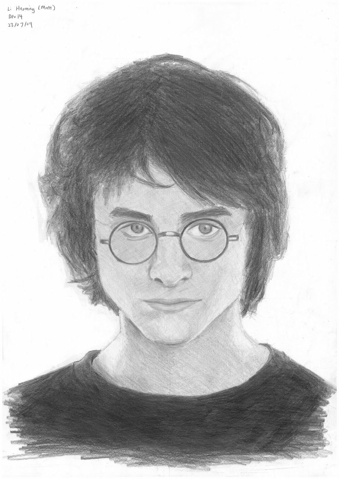 Портрет Гарри Поттера карандашом