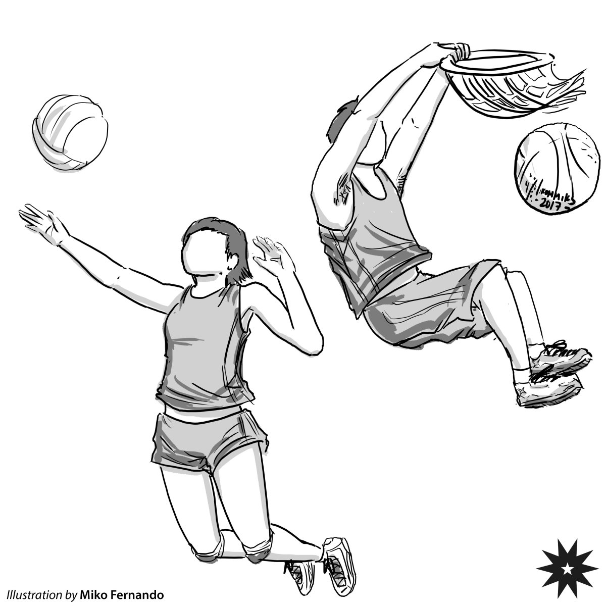 Волейболист рисунок в движении