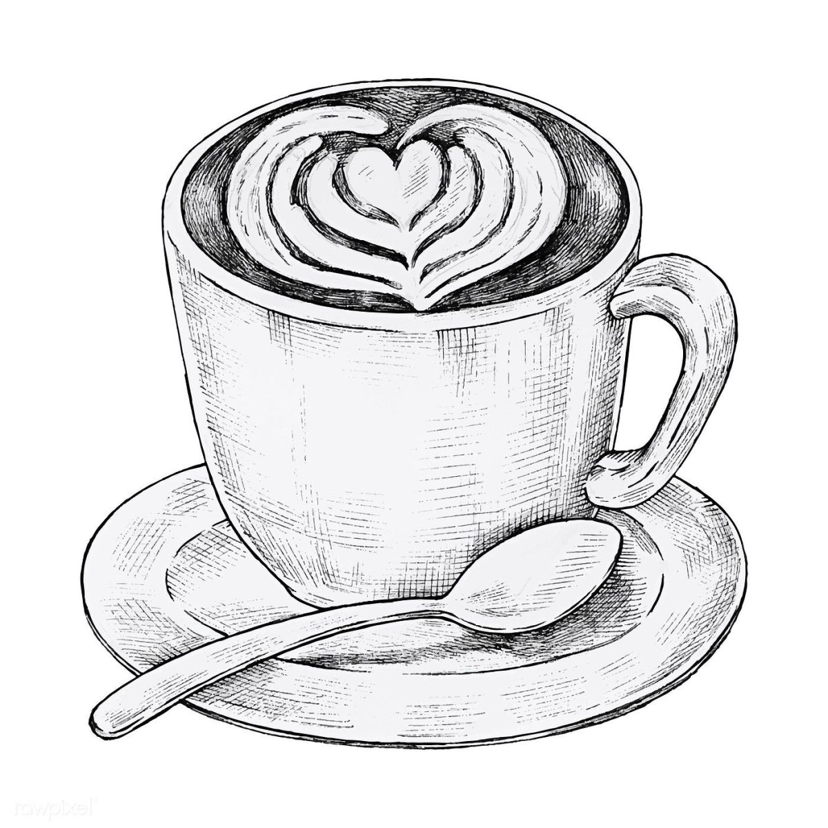 Рисунки для срисовки лёгкие кофе